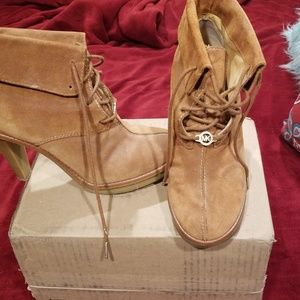 Michael Kors suede lace up booties